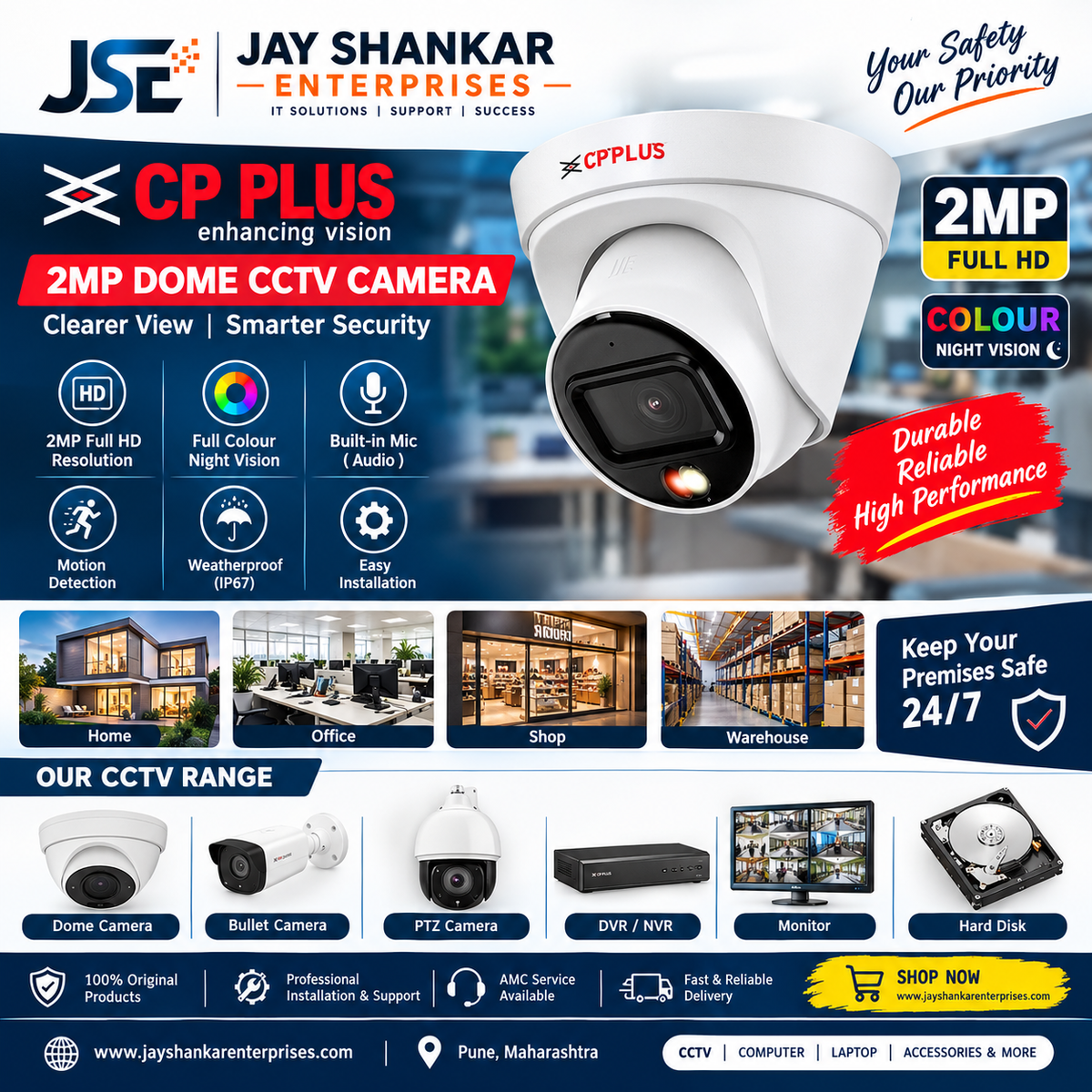 CP Plus CCTV Camera DOM 2MP